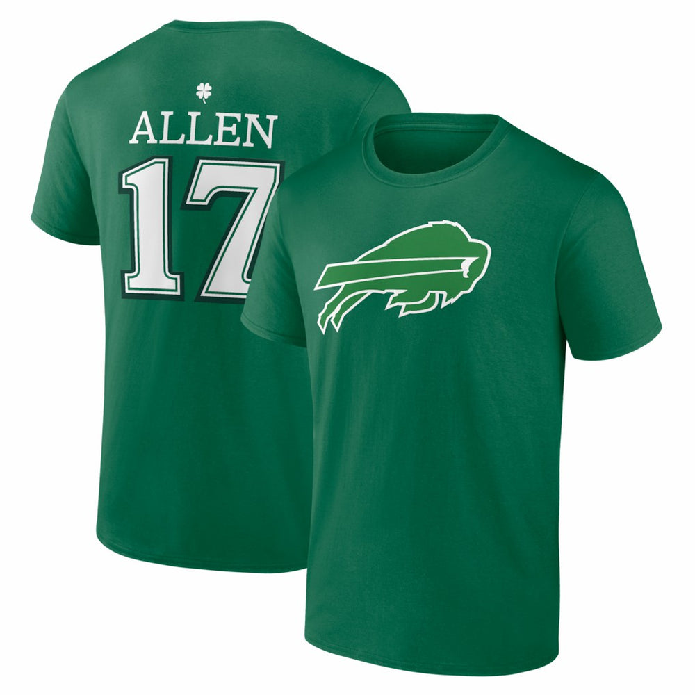 Buffalo Bills Josh Allen St. Patrick's Day Icon Name & Number T-Shirt | NFL Near me