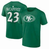 San Francisco 49ers Christian McCaffrey St. Patrick's Day Icon Name & Number T-Shirt | NFL Hot