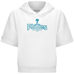 Philadelphia Phillies Levelwear Women's Amber Short Sleeve Cornerstone Hoodie - MLB Hoodies