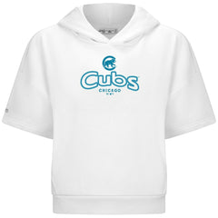 Chicago Cubs Levelwear Women's Amber Short Sleeve Cornerstone Hoodie - MLB Hoodies