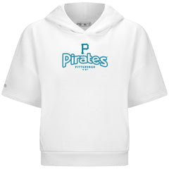 Pittsburgh Pirates Levelwear Women's Amber Short Sleeve Cornerstone Hoodie - MLB Hoodies