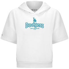 Los Angeles Dodgers Levelwear Women's Amber Short Sleeve Cornerstone Hoodie - MLB Hoodies