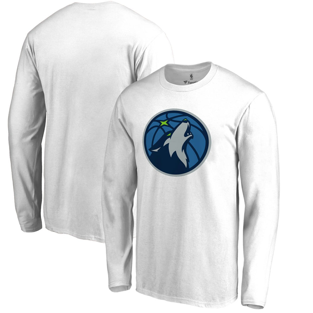 White Minnesota Timberwolves Primary Logo Long Sleeve T-Shirt | NBA