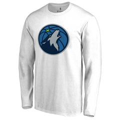 White Minnesota Timberwolves Primary Logo Long Sleeve T-Shirt | NBA