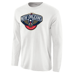 White New Orleans Pelicans Primary Logo Long Sleeve T-Shirt | NBA