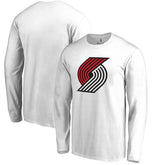White Portland Trail Blazers Primary Logo Long Sleeve T-Shirt | NBA