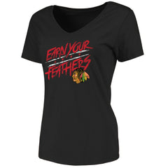 Chicago Blackhawks Women's Hometown Collection Earn Your Feathers T-Shirt - NHL T-shirts