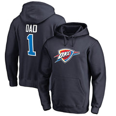 Navy Oklahoma City Thunder #1 Dad Pullover Hoodie | NBA