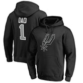Black San Antonio Spurs #1 Dad Pullover Hoodie | NBA