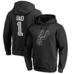 Black San Antonio Spurs #1 Dad Pullover Hoodie | NBA