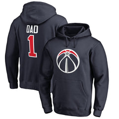 Navy Washington Wizards #1 Dad Pullover Hoodie | NBA