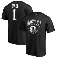 Black Brooklyn Nets #1 Dad T-Shirt | NBA