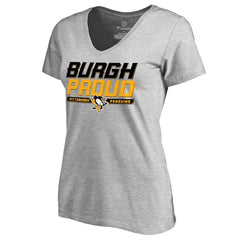 Pittsburgh Penguins Women's Hometown Collection Burgh Proud V-Neck T-Shirt - NHL T-shirts