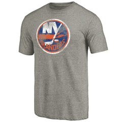 New York Islanders Distressed Team Logo Tri-Blend T-Shirt - NHL T-shirts