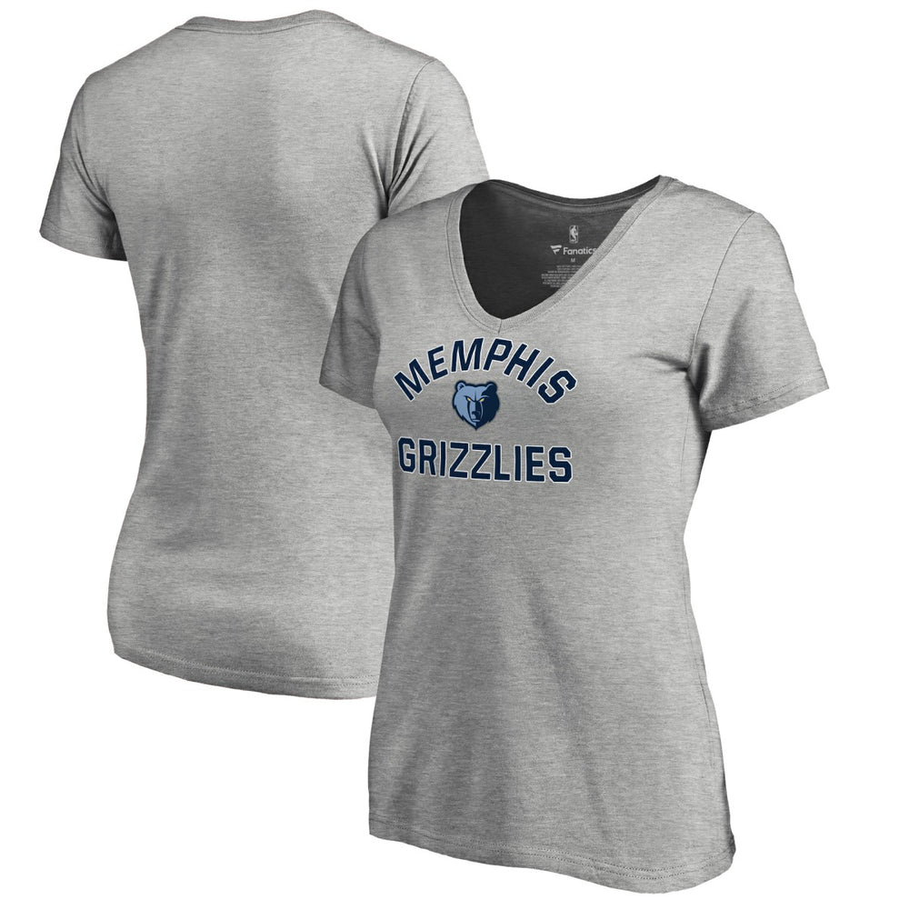 Heather Gray Memphis Grizzlies Women's Overtime V-Neck T-Shirt | NBA