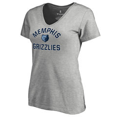 Heather Gray Memphis Grizzlies Women's Overtime V-Neck T-Shirt | NBA
