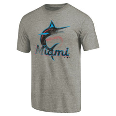 Miami Marlins Distressed Team Tri-Blend T-Shirt - MLB T-shirts