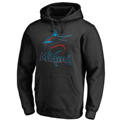Miami Marlins Official Logo Fitted Pullover Hoodie - MLB Hoodies