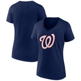 Washington Nationals Women's Secondary Color Primary Logo T-Shirt - MLB T-shirts