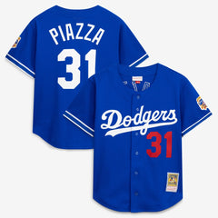 Mike Piazza Los Angeles Dodgers Mitchell & Ness Cooperstown Collection Mesh Batting Practice Button-Up Jersey - MLB Jerseys