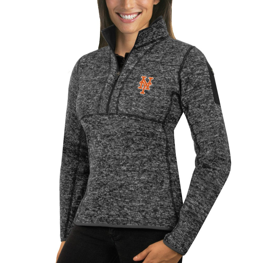 New York Mets Antigua Women's Fortune Half-Zip Pullover Sweater - MLB Pullover