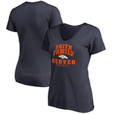 Denver Broncos Women's Faith Family V-Neck T-Shirt | NFL New