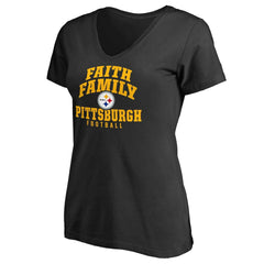 Pittsburgh Steelers Women's Faith Family T-Shirt | NFL Hot