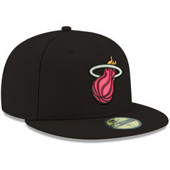 Black Miami Heat Team Color 59FIFTY Fitted Hat | NBA
