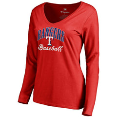 Texas Rangers Women's Victory Script Long Sleeve T-Shirt - MLB T-shirts