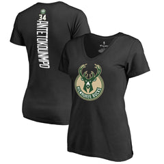 Black Giannis Antetokounmpo Milwaukee Bucks Women's Backer T-Shirt | NBA