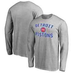 Ash Detroit Pistons Victory Arch Long Sleeve T-Shirt sale | NBA