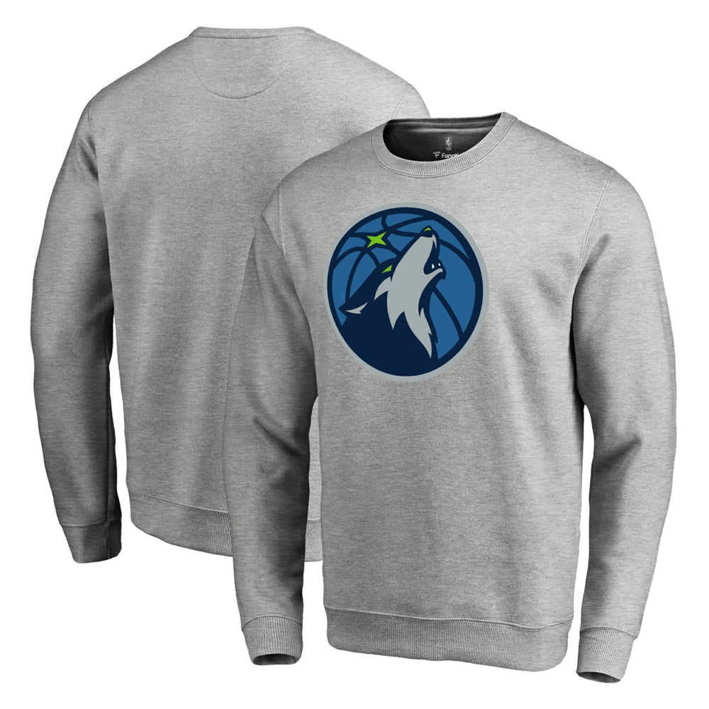 Heathered Gray Minnesota Timberwolves Primary Logo Sweatshirt | NBA