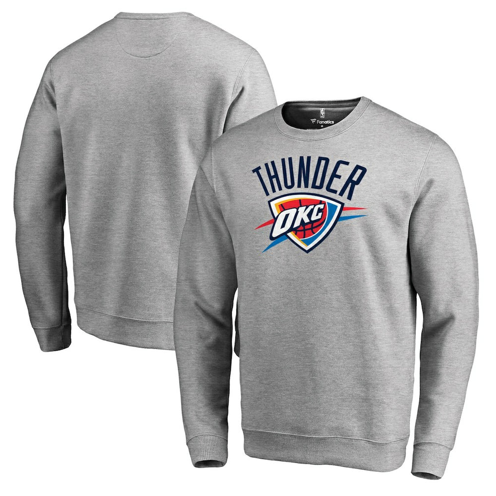Heathered Gray Oklahoma City Thunder Primary Logo Sweatshirt | NBA