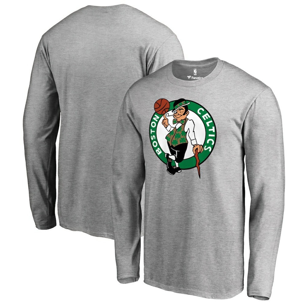 Heather Gray Boston Celtics Primary Logo Long Sleeve T-Shirt | NBA