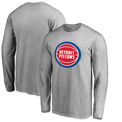 Heather Gray Detroit Pistons Primary Logo Long Sleeve T-Shirt sale | NBA