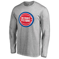 Heather Gray Detroit Pistons Primary Logo Long Sleeve T-Shirt sale | NBA