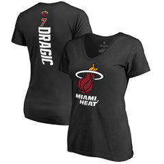 Black Goran Dragic Miami Heat Women's Backer V-Neck T-Shirt | NBA