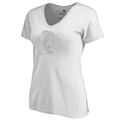 Chicago Blackhawks Women's Whiteout V-Neck T-Shirt - NHL T-shirts