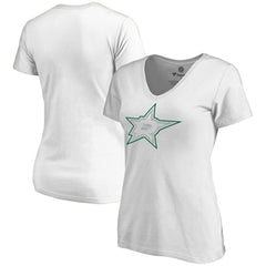 Dallas Stars Women's Whiteout V-Neck T-Shirt - NHL T-shirts