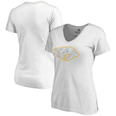 Nashville Predators Women's Whiteout V-Neck T-Shirt - NHL T-shirts