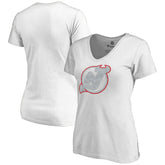 New Jersey Devils Women's Whiteout V-Neck T-Shirt - NHL T-shirts