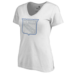 New York Rangers Women's Whiteout V-Neck T-Shirt - NHL T-shirts