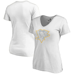 Pittsburgh Penguins Women's Whiteout V-Neck T-Shirt - NHL T-shirts
