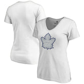 Toronto Maple Leafs Women's Whiteout V-Neck T-Shirt - NHL T-shirts