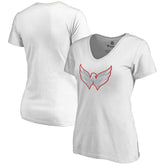Washington Capitals Women's Whiteout V-Neck T-Shirt - NHL T-shirts