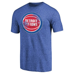 Heathered Blue Detroit Pistons Distressed Team Logo II Tri-Blend V-Neck T-Shirt sale | NBA