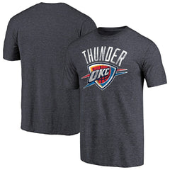 Heather Navy Oklahoma City Thunder Distressed Team Logo Tri-Blend T-Shirt | NBA
