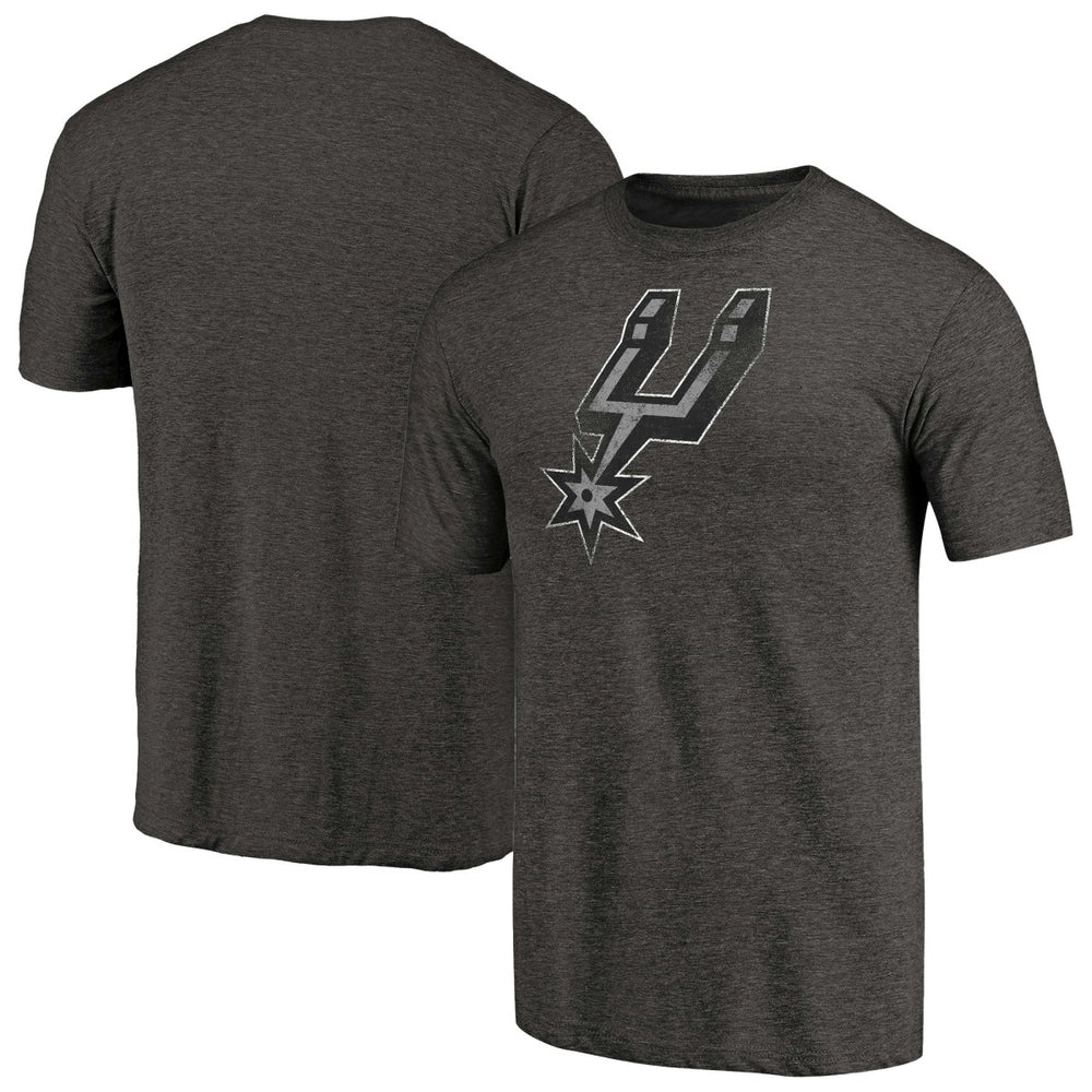 Heather Black San Antonio Spurs Distressed Team Logo Tri-Blend T-Shirt | NBA