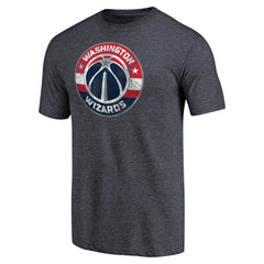 Heather Navy Washington Wizards Distressed Team Logo Tri-Blend T-Shirt | NBA