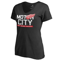 Detroit Red Wings Women's Hometown Collection Motor City V-Neck T-Shirt - NHL T-shirts
